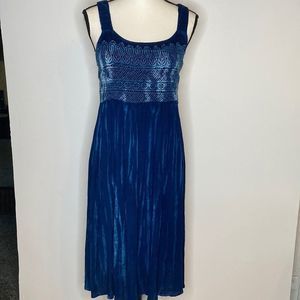 Studio West Dress Blue Tye Dye Crochet Dress